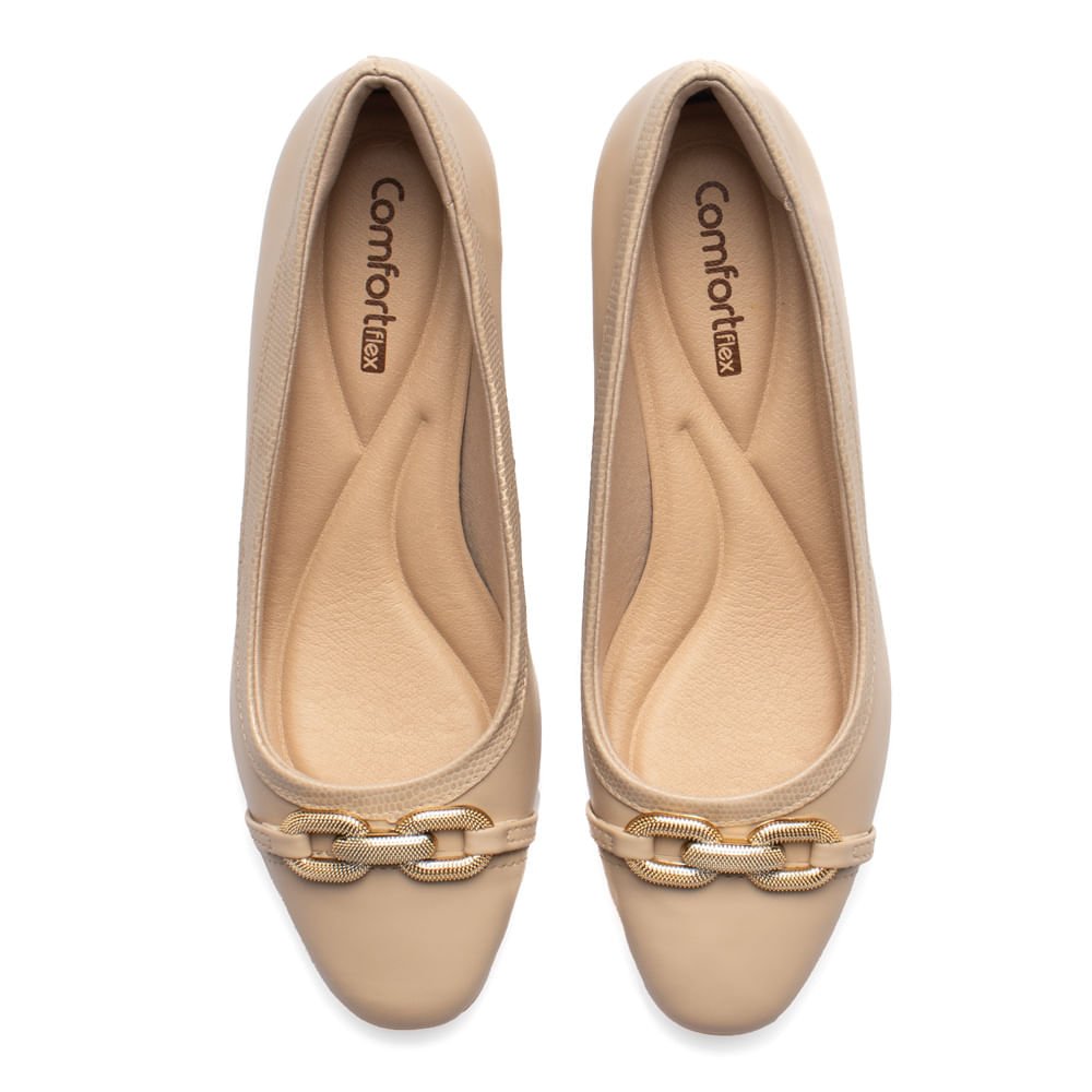 Sapato Feminino Comfortflex Napa Bege Claro Bege/Claro 4