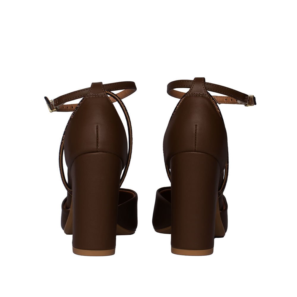 Sapato Feminino Vizzano Scarpin Strass e Tiras Cappuccino Capuccino 3