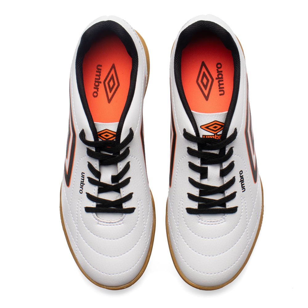 Chuteira Umbro Futsal Class Footballer Branco/Preto/Laranja Branco/Laranja 4
