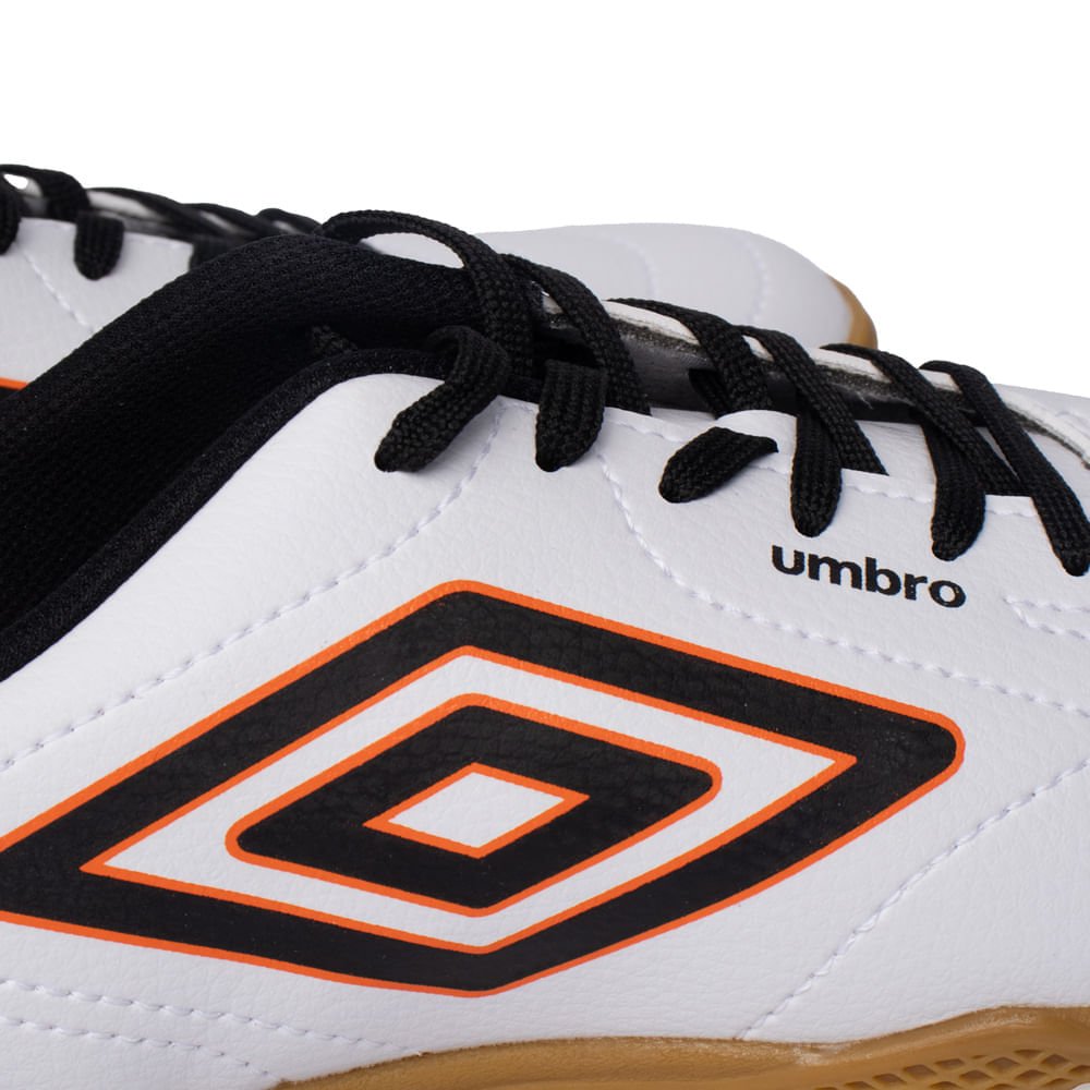 Chuteira Umbro Futsal Class Footballer Branco/Preto/Laranja Branco/Laranja 6
