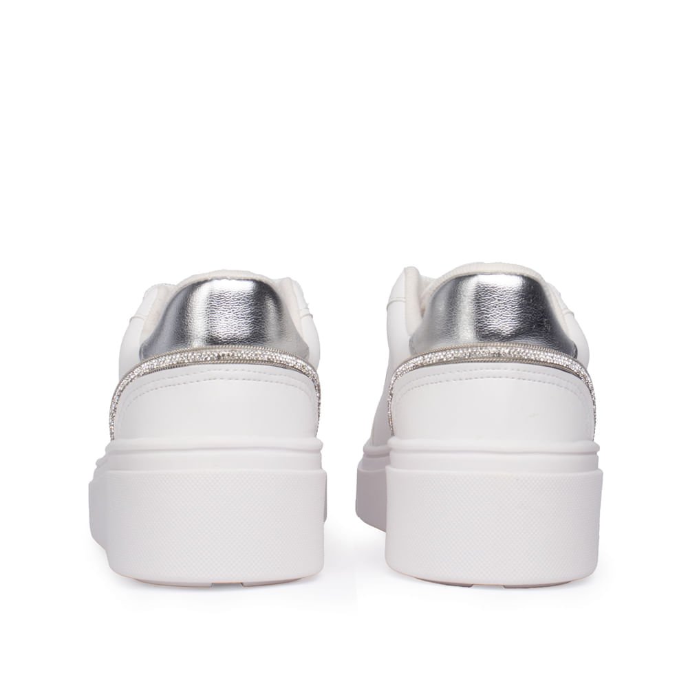 Tênis Feminino Vizzano Pelica Detalhe Prata Branco Branco 3