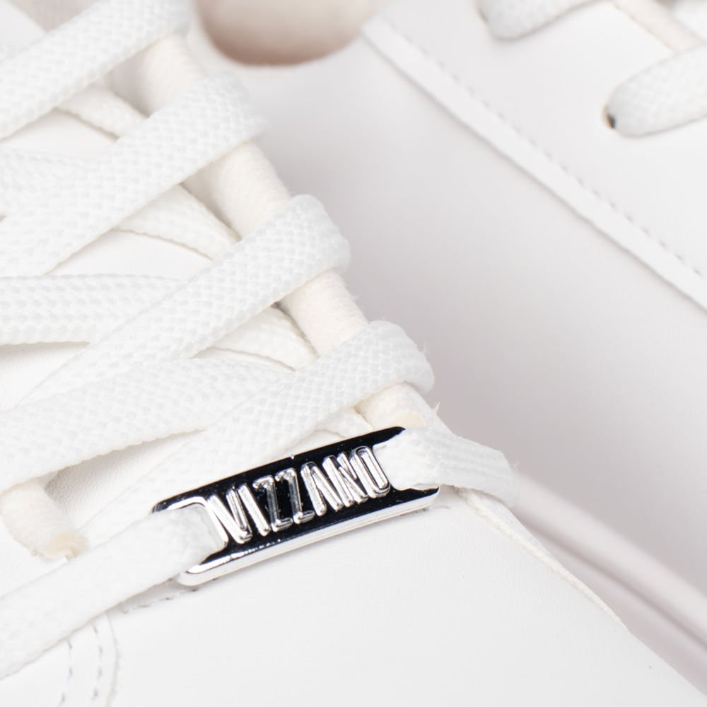 Tênis Feminino Vizzano Pelica Detalhe Prata Branco Branco 6