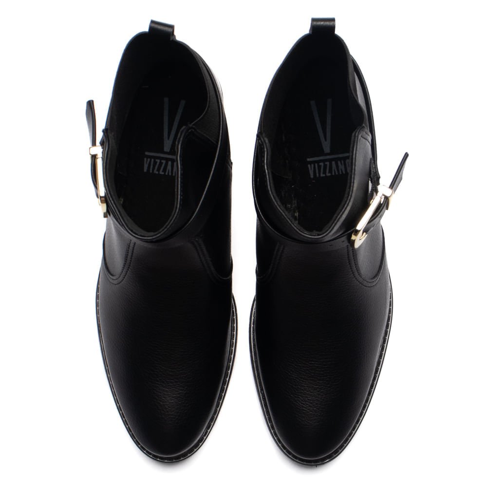 Bota Feminina Vizzano Cano Curto Napa Dourado Preto Preto 4