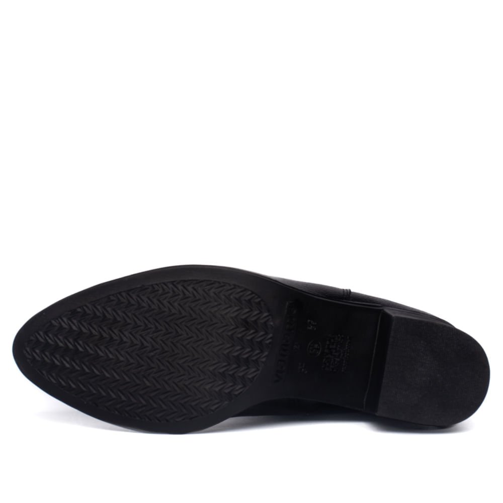 Bota Feminina Via Marte Couro Cano Curto Salto Médio Preto Preto 2