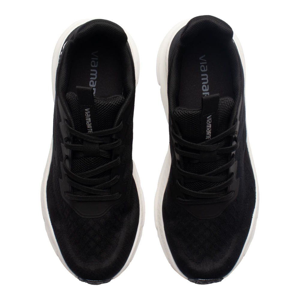 Tênis Feminino Via Marte Jackar Detalhe Geométrico Preto Preto 4