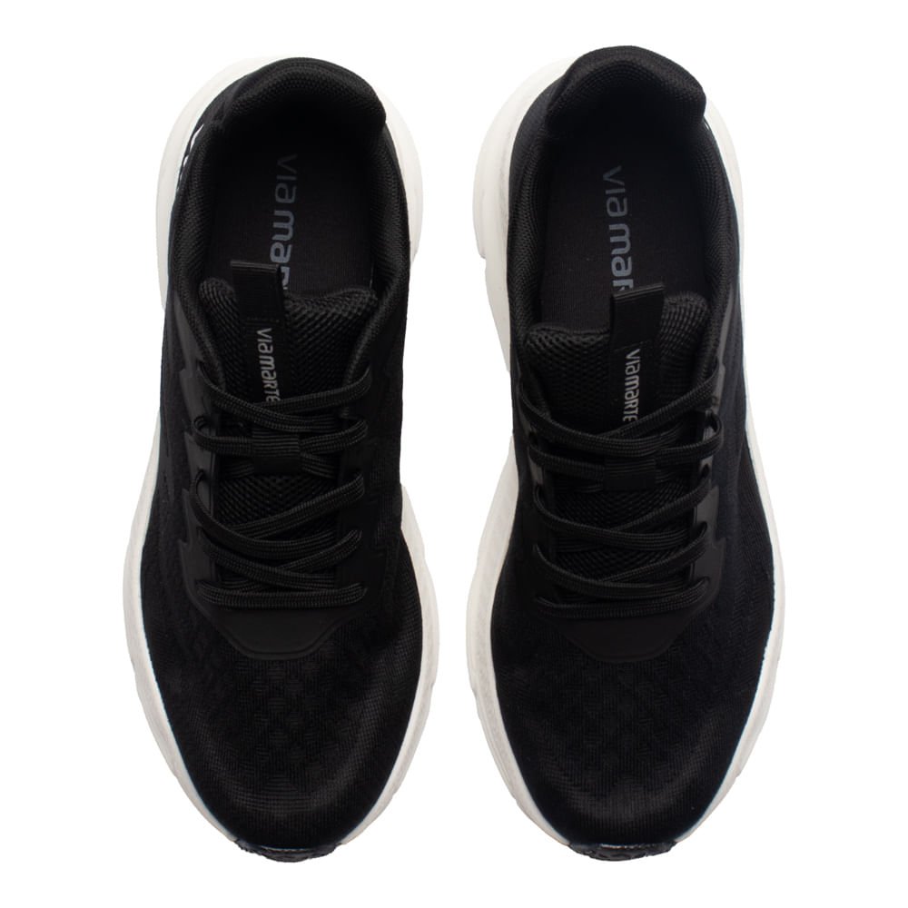 Tênis Feminino Via Marte Jackar Detalhe Geométrico Preto Preto 4