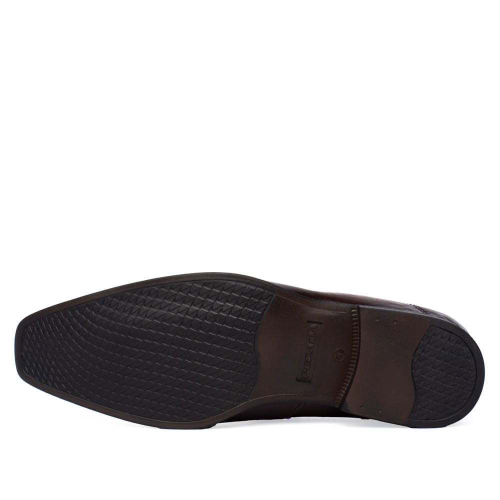 Sapato Masculino Pegada Calce Fácil Couro Pinhão/Marrom Marrom 2