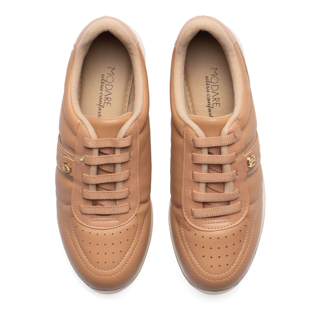 Tênis Feminino Modare Napa Stretch Dourado Nude Bege 4