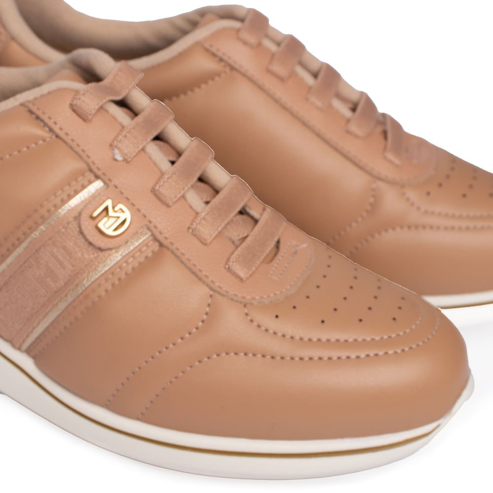 Tênis Feminino Modare Napa Stretch Dourado Nude Bege 5