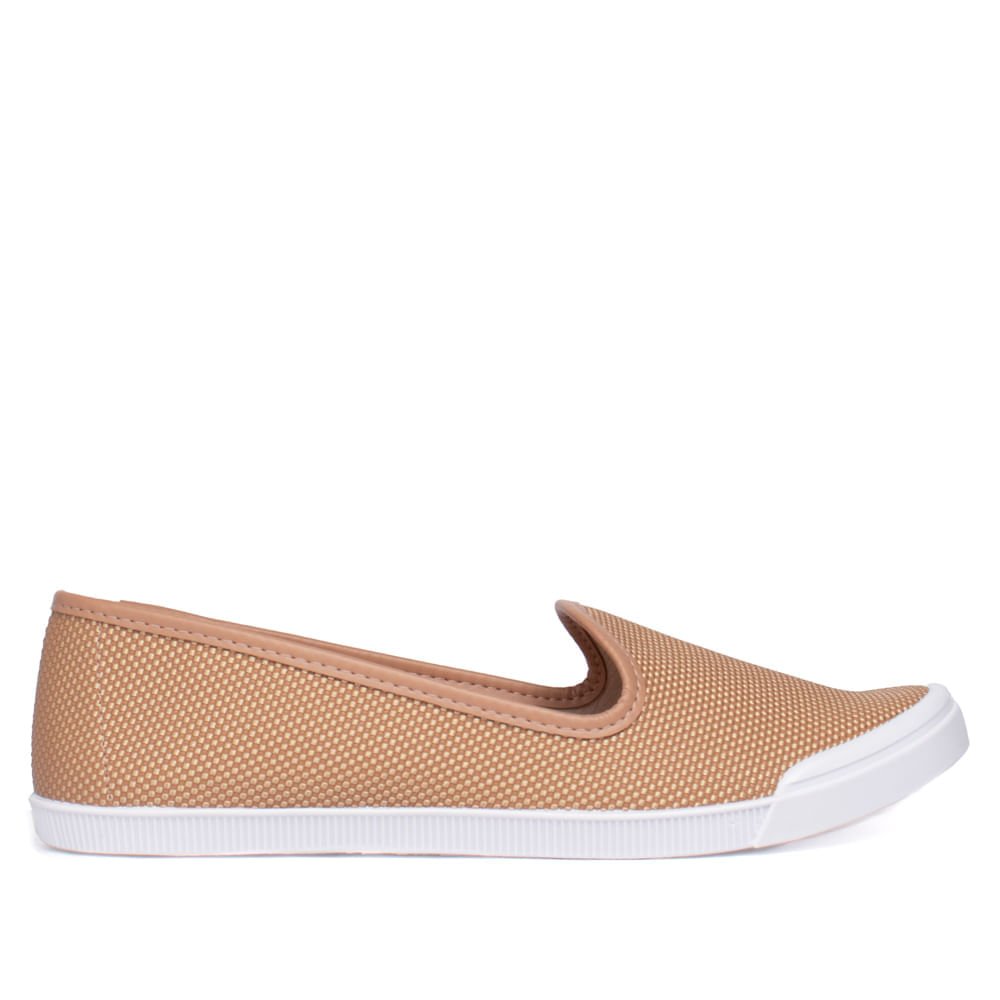 Sapatilha Feminina Moleca Napa Texturizada Nude