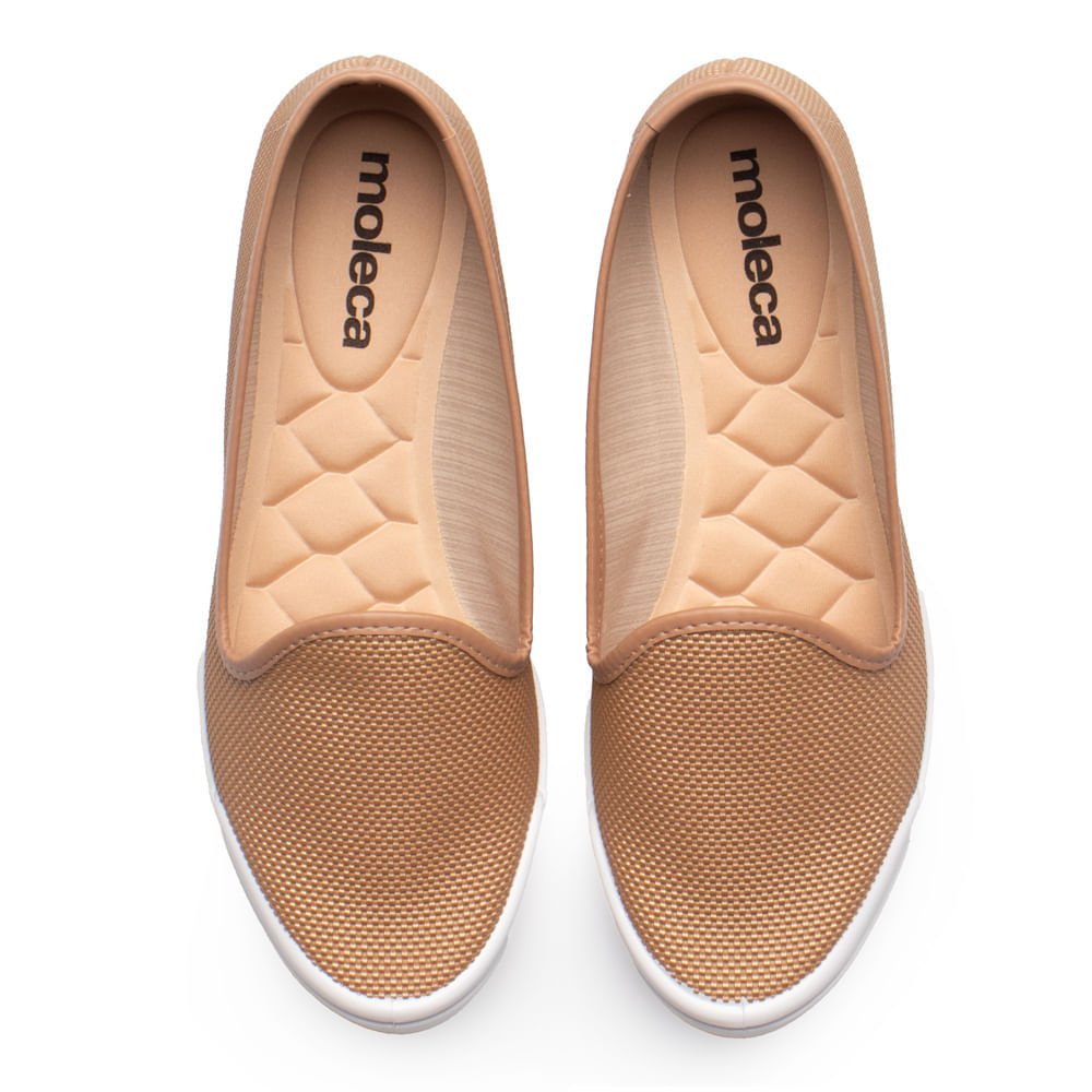 Sapatilha Feminina Moleca Napa Texturizada Nude Nude 4