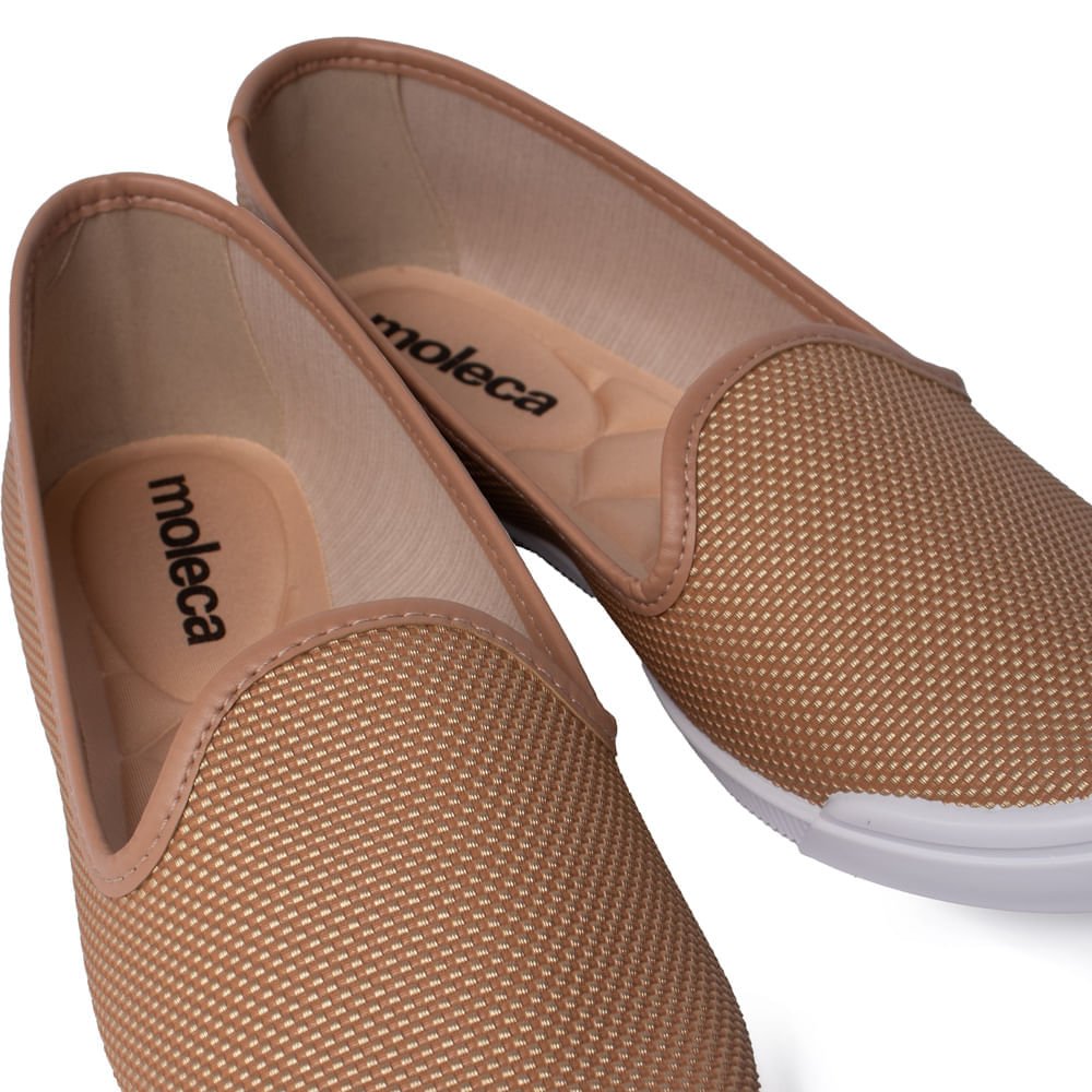 Sapatilha Feminina Moleca Napa Texturizada Nude Nude 5