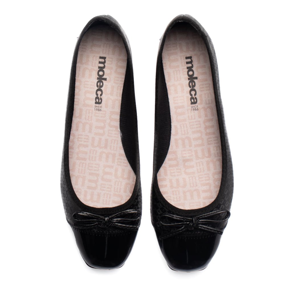 Sapatilha Feminina Moleca Napa Preto Preto 4
