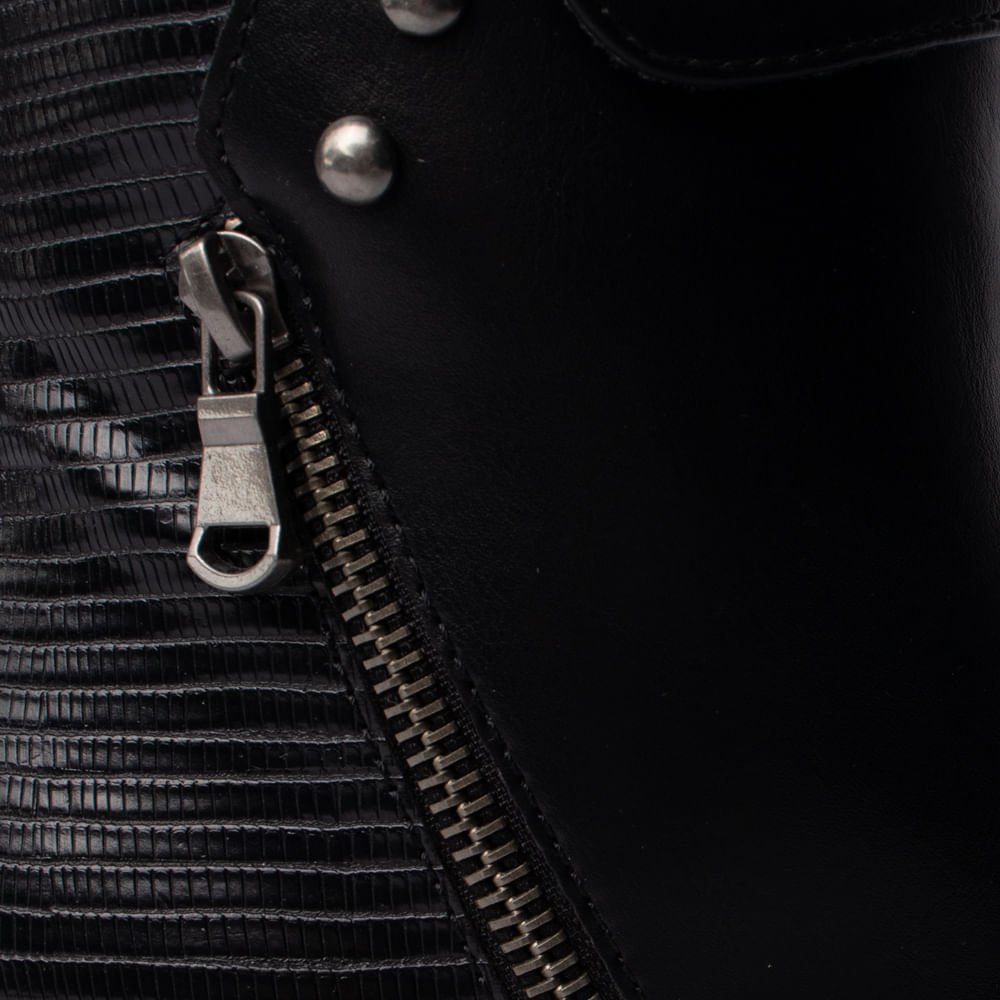 Bota Feminina Ramarim Napa Cano Curto Bico Fino Preto Preto 5