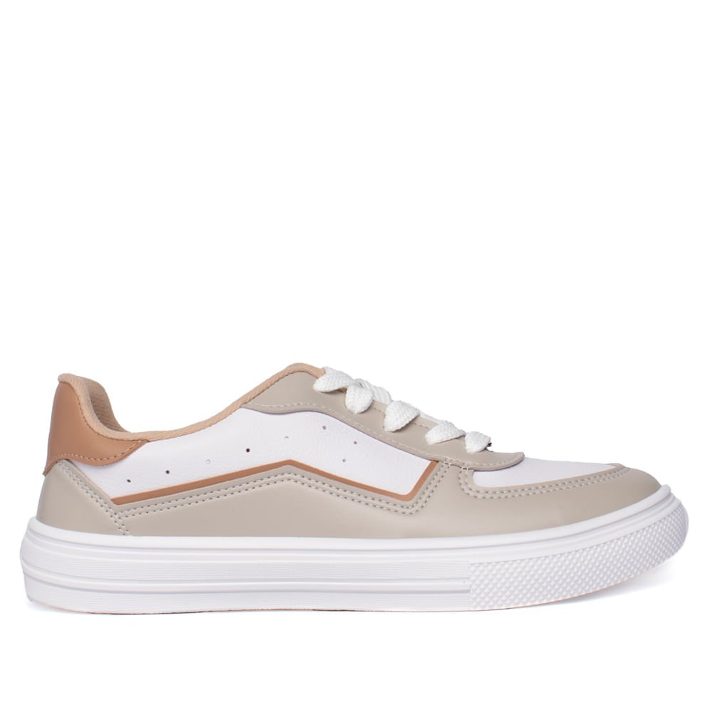 Tênis Feminino Moleca Napa Floather Branco/Cinza