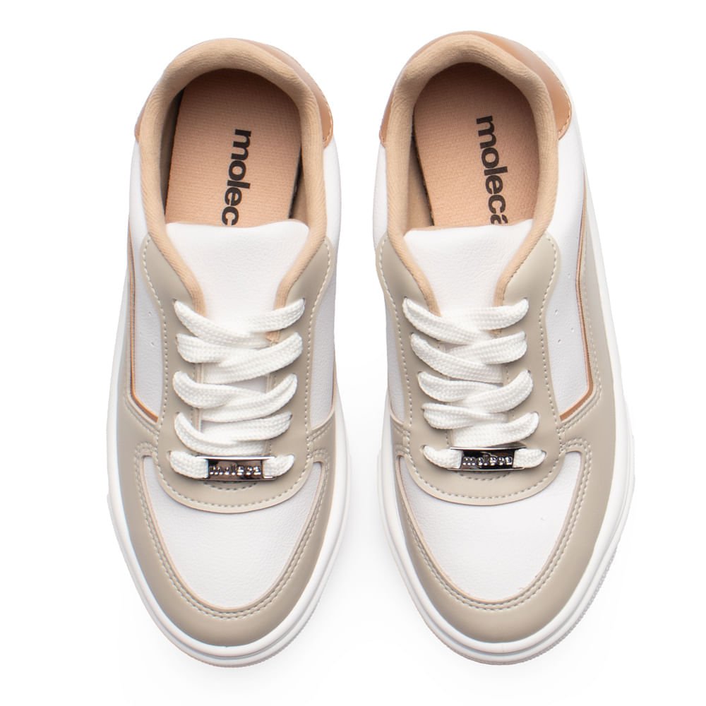 Tênis Feminino Moleca Napa Floather Branco/Cinza Branco/Cinza 4