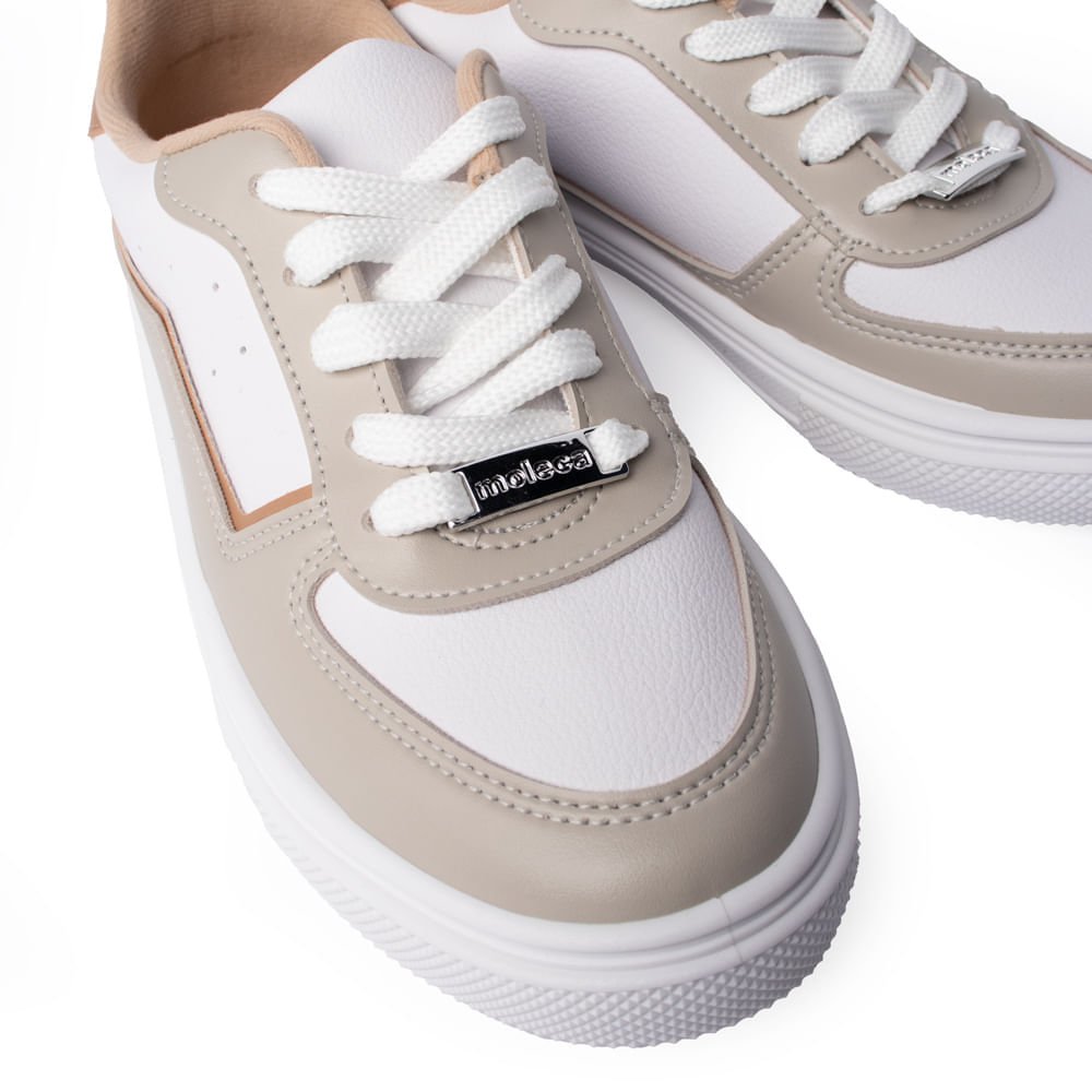 Tênis Feminino Moleca Napa Floather Branco/Cinza Branco/Cinza 5