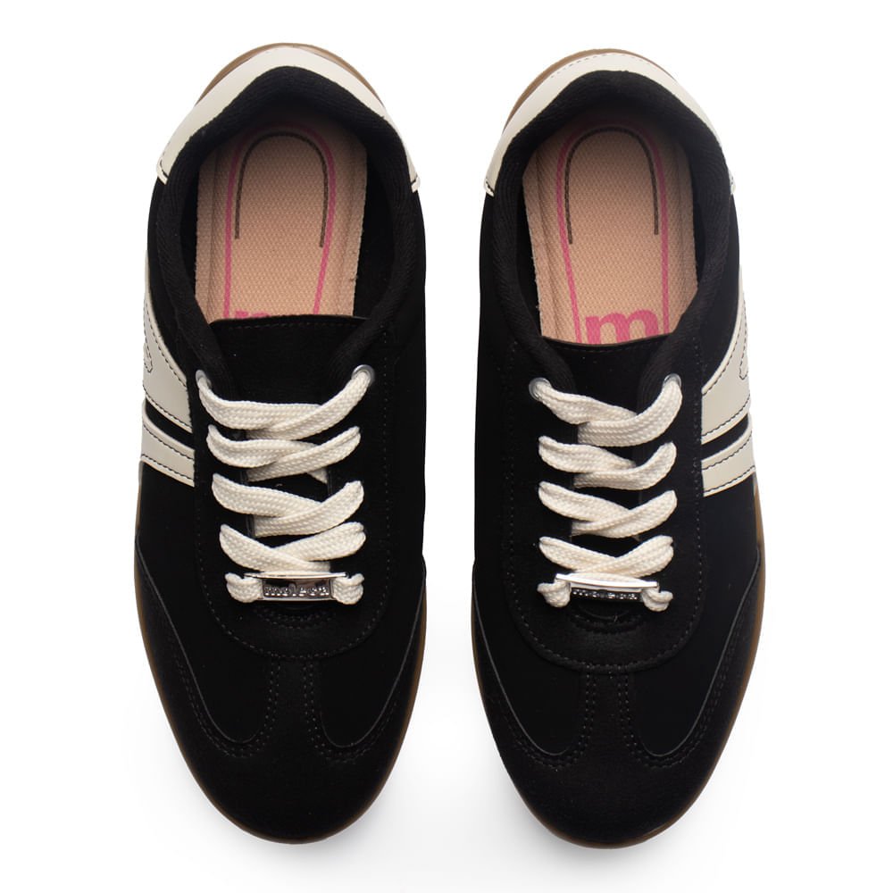 Tênis Feminino Moleca Nobuck Tunísia Preto/Branco Preto/Branco 4