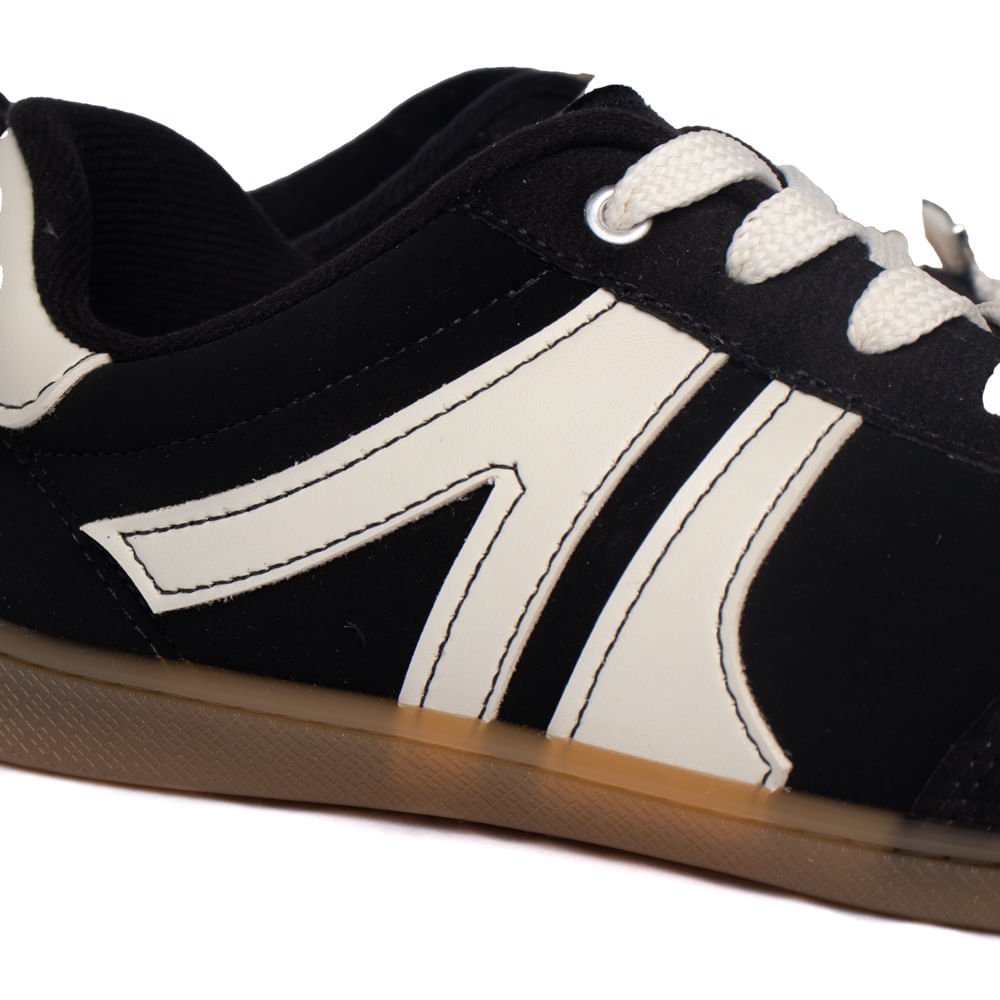 Tênis Feminino Moleca Nobuck Tunísia Preto/Branco Preto/Branco 5