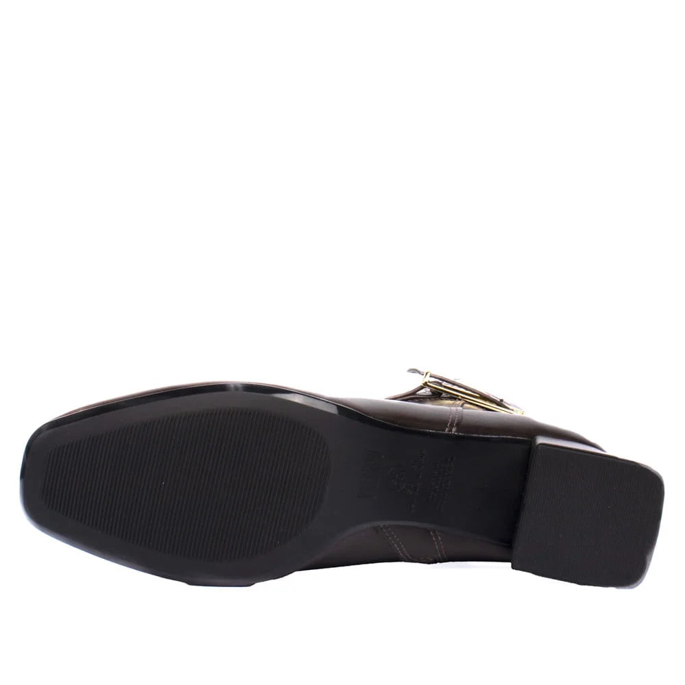 Bota Feminina Vizzano Cano Curto Napa Croco Marrom Marrom 2