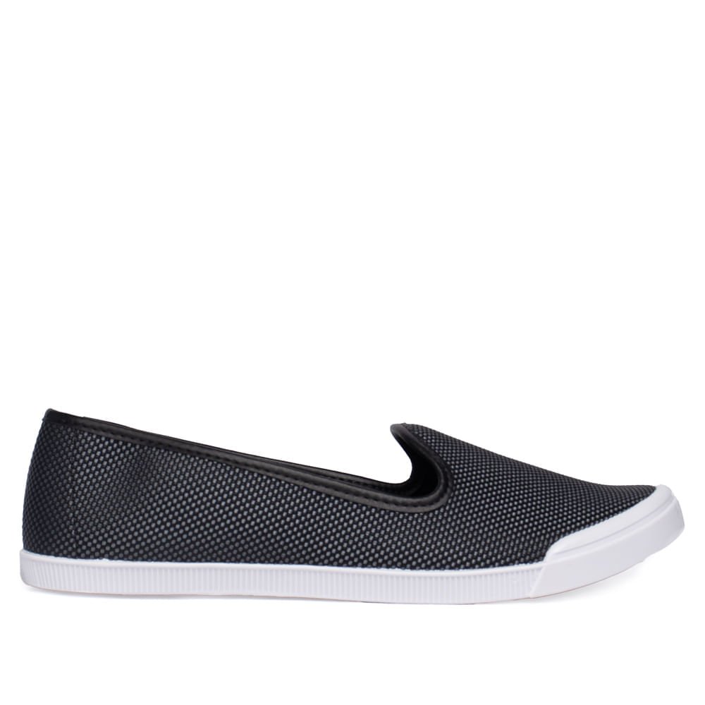 Sapatilha Feminina Moleca Napa Texturizada Preto