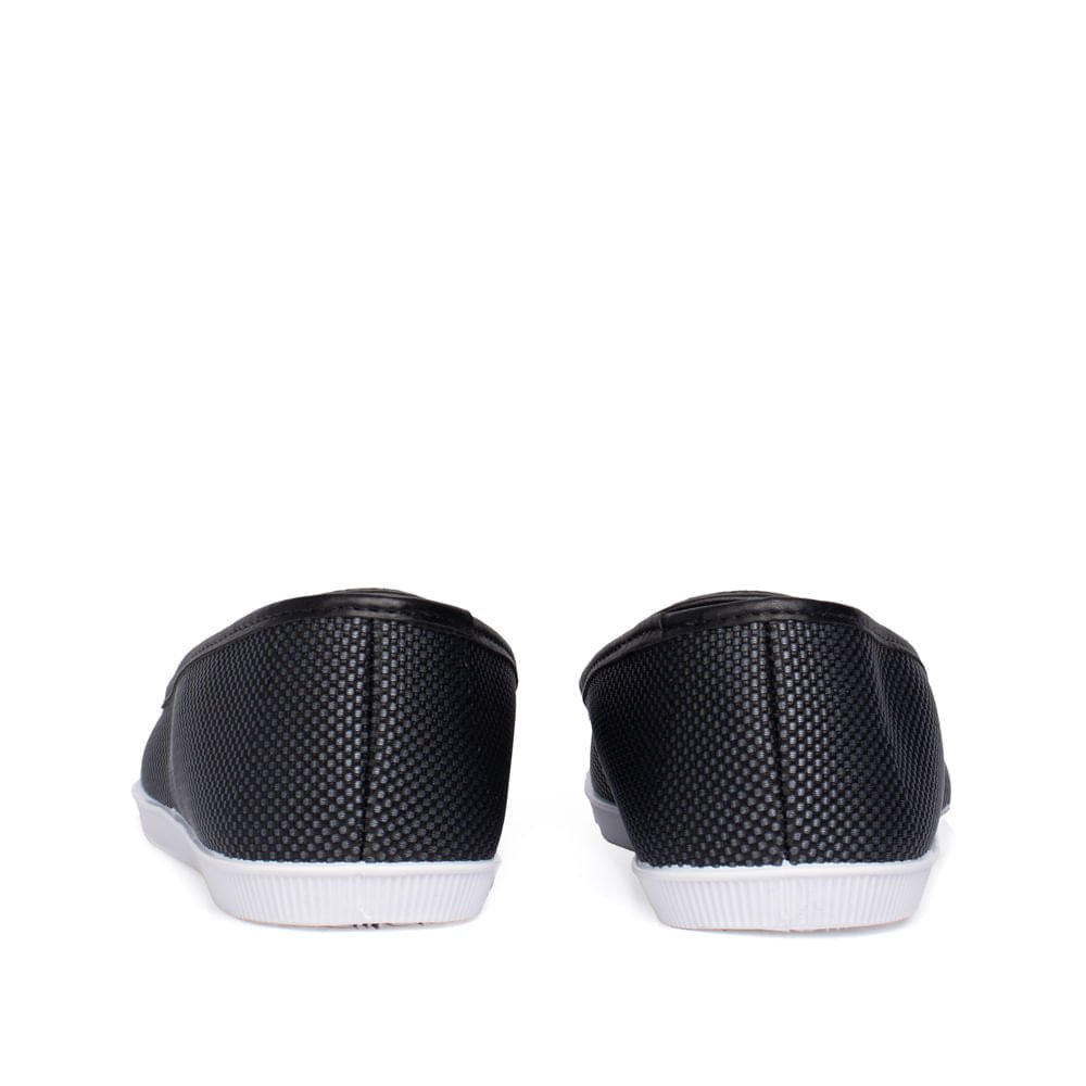 Sapatilha Feminina Moleca Napa Texturizada Preto Preto 3