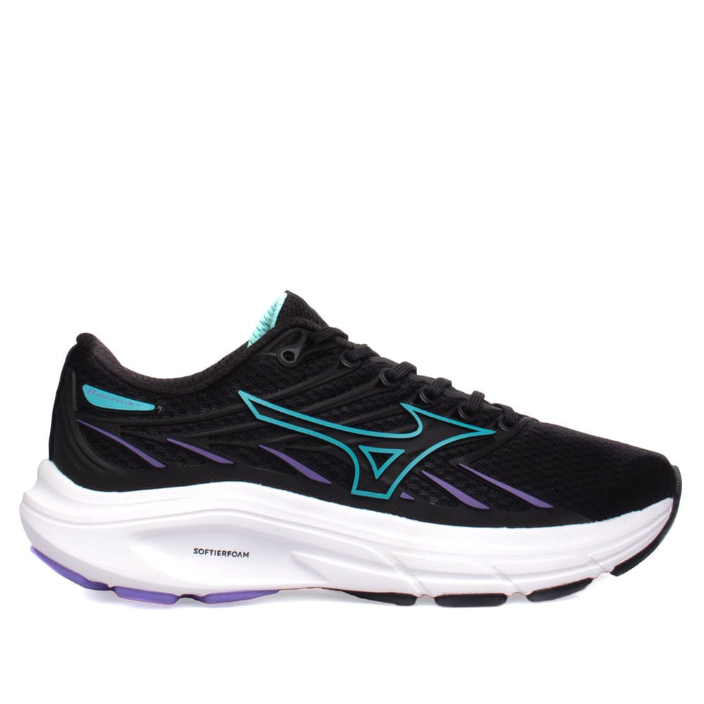 Tênis Feminino Mizuno Jet 8 Softier Foam Preto/Turquesa