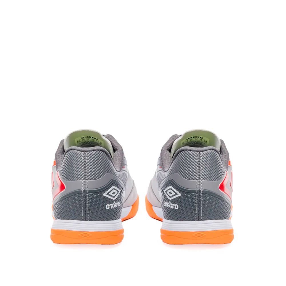 Chuteira Futsal Umbro Pro 5 Bump Club Preto/Laranja Cinza/Laranja 3