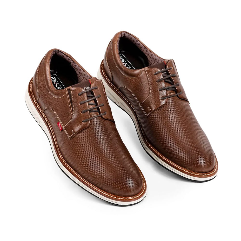 Sapato Masculino Ferracini Kingston Couro Marrom Marrom 2