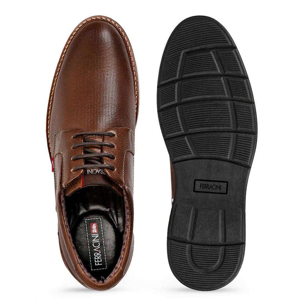 Sapato Masculino Ferracini Kingston Couro Marrom Marrom 4