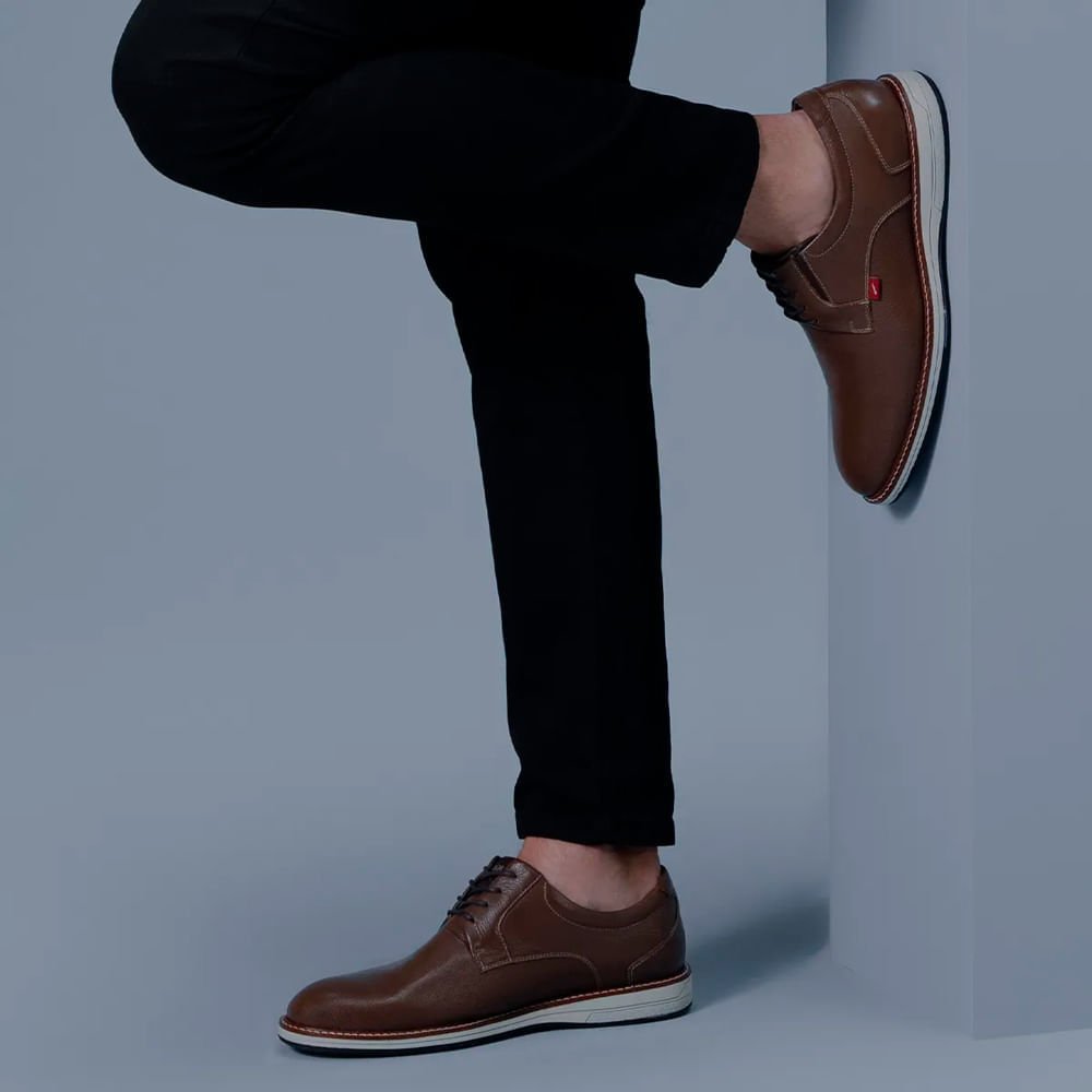 Sapato Masculino Ferracini Kingston Couro Marrom Marrom 5