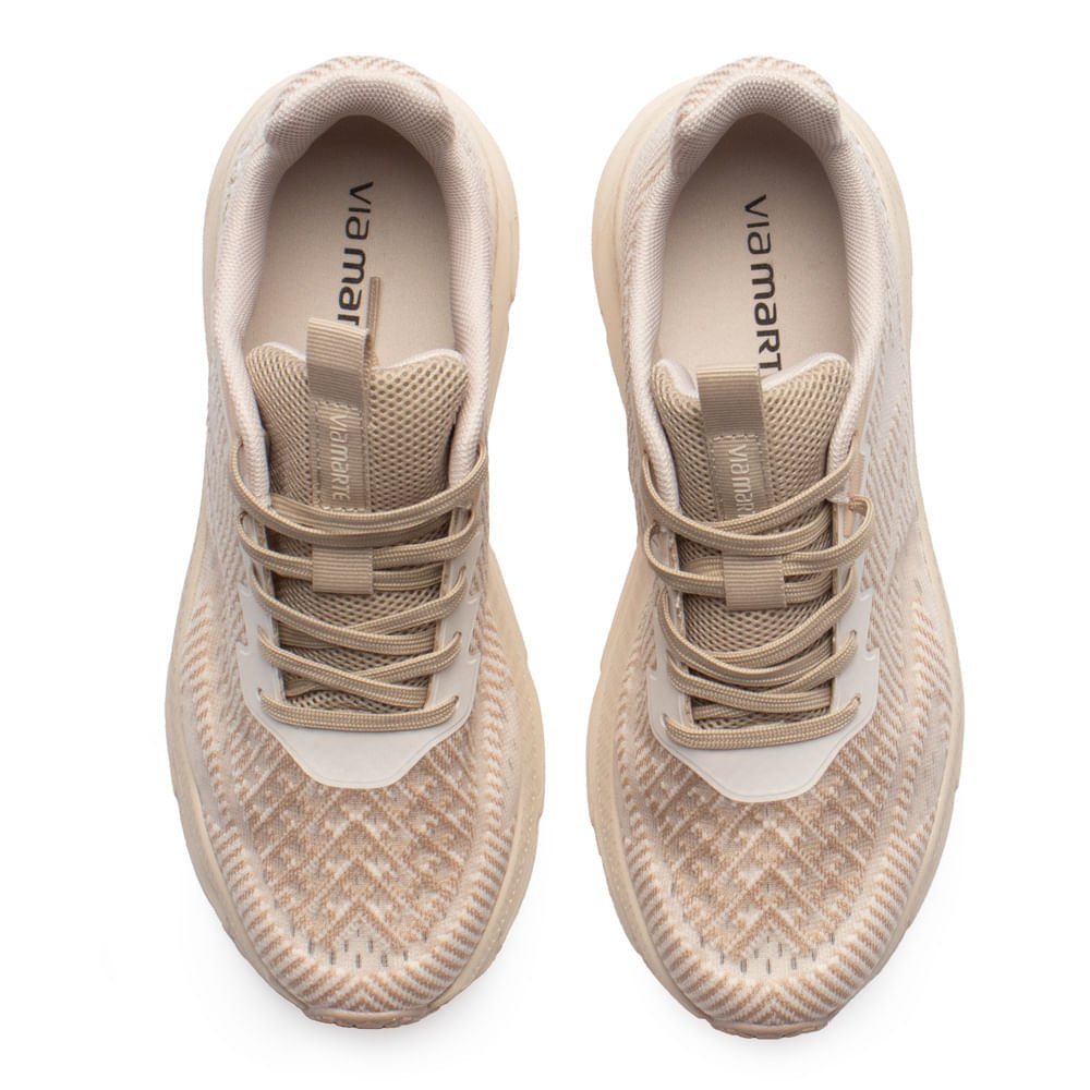 Tênis Feminino Via Marte Jackar Geométrico Bege Bege 4