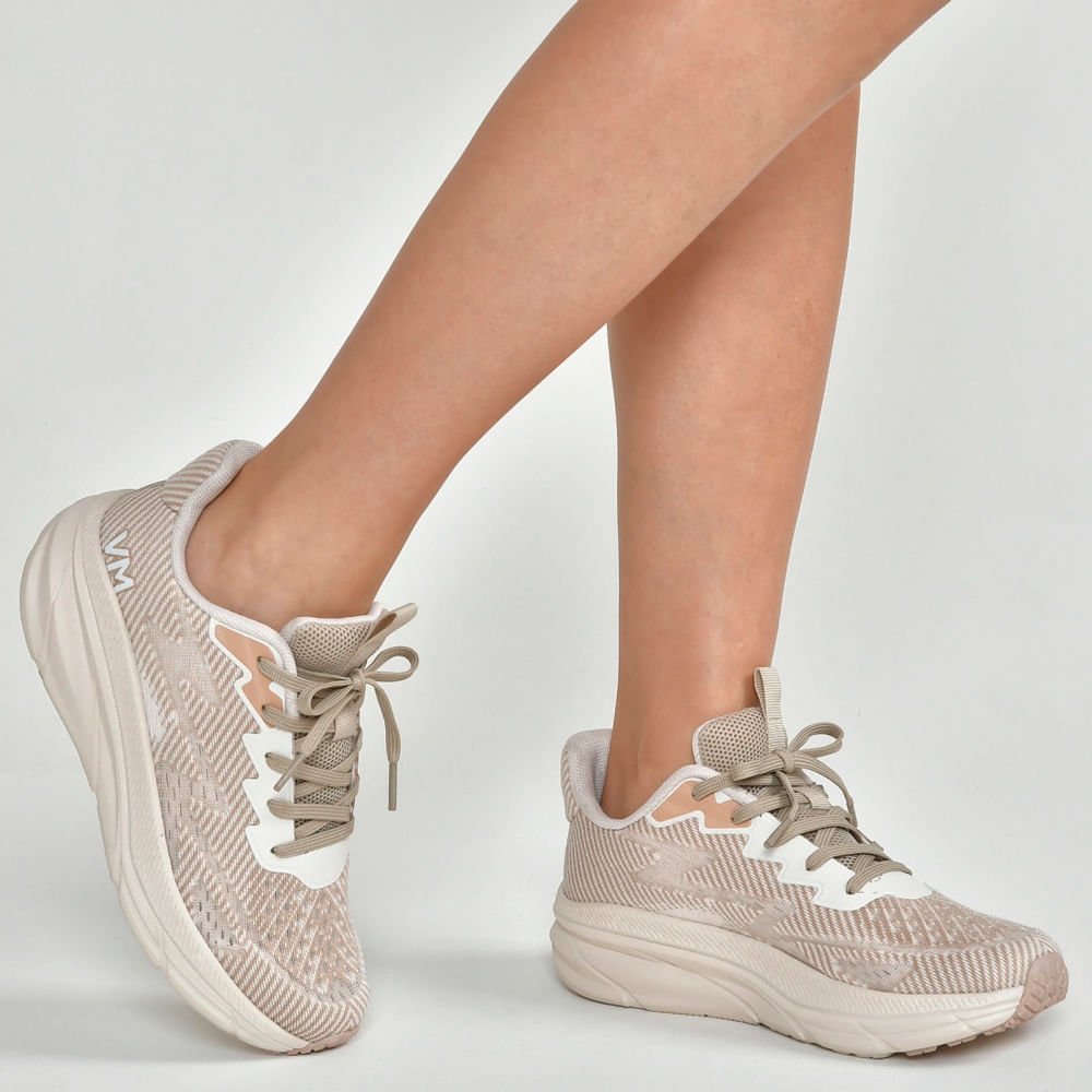 Tênis Feminino Via Marte Jackar Geométrico Bege Bege 6