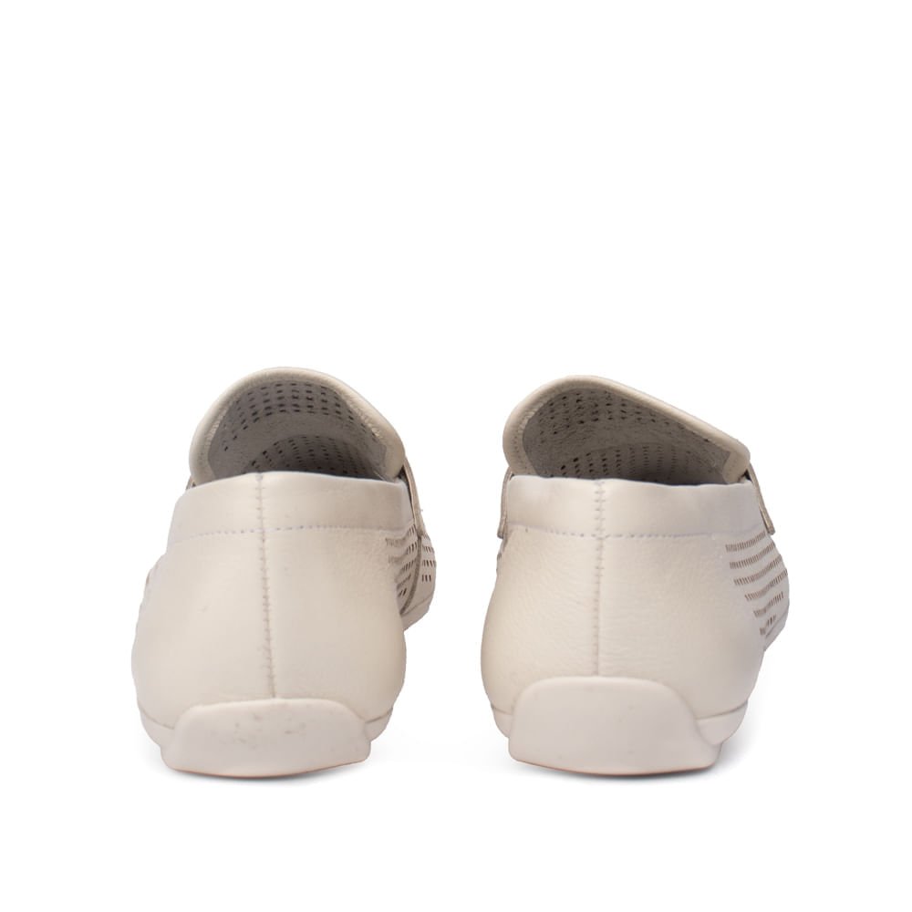 Mocassim Feminino Comfortflex Microfuros Bege Claro Bege 3