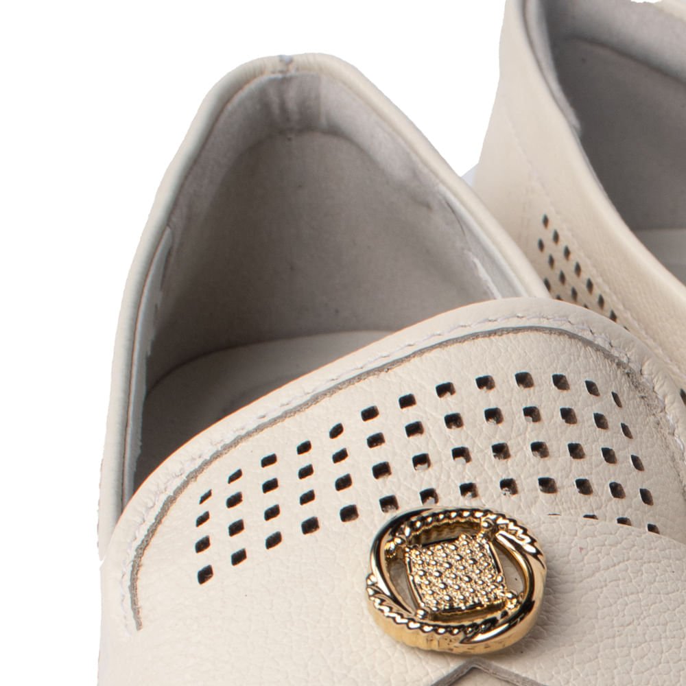 Mocassim Feminino Comfortflex Microfuros Bege Claro Bege 5