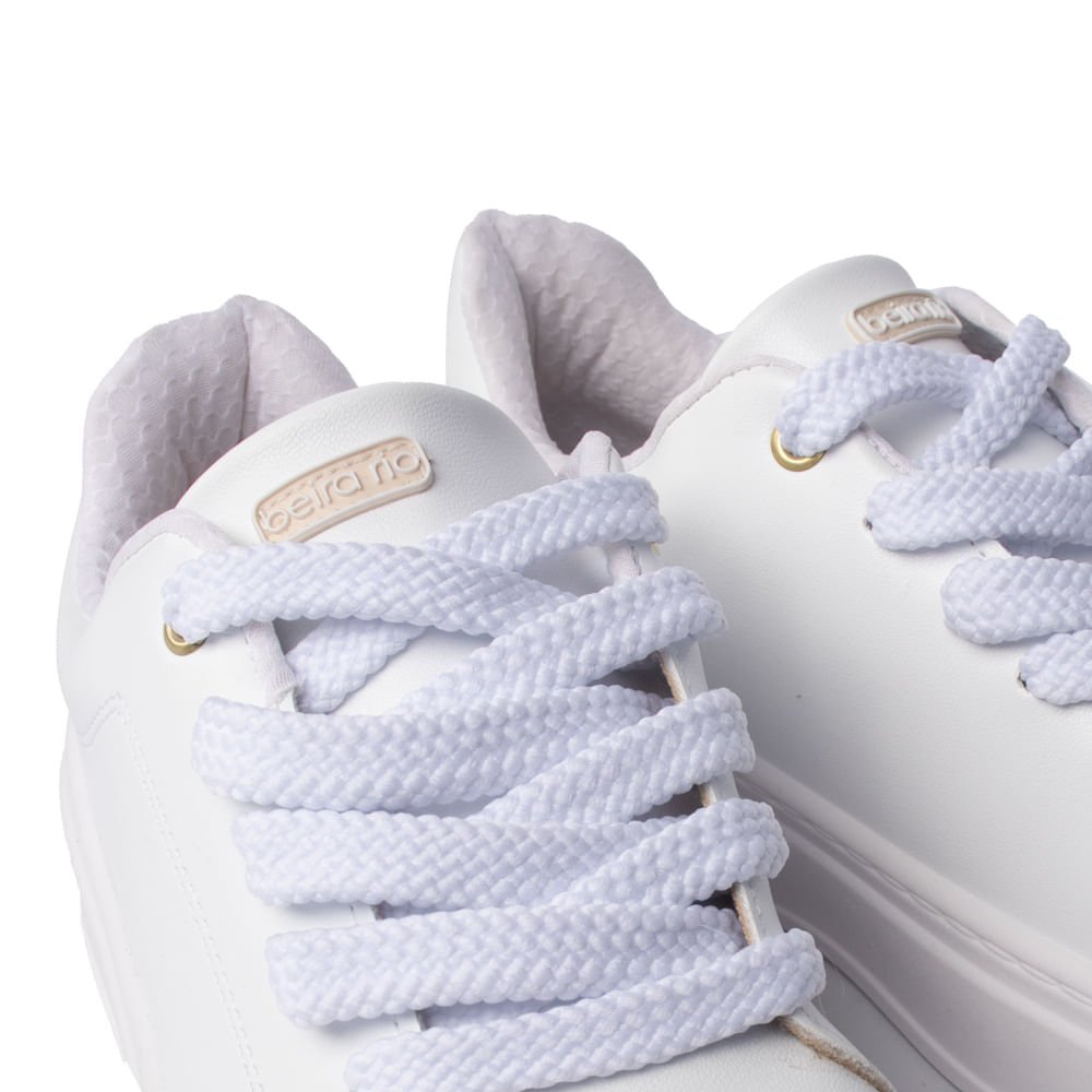Tênis Feminino Beira Rio Napa Casual Branco Branco 5
