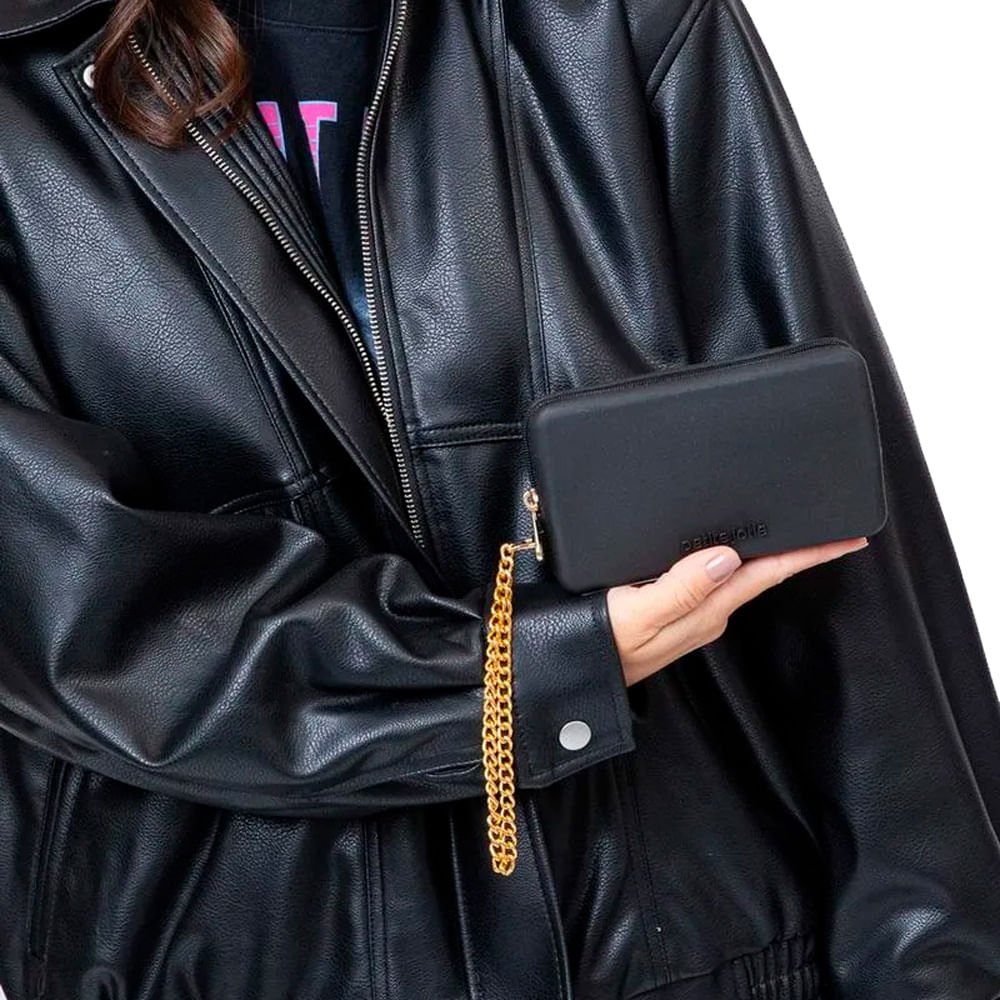Carteira Feminina Petite Jolie Preto C/ Corrente Preto 4
