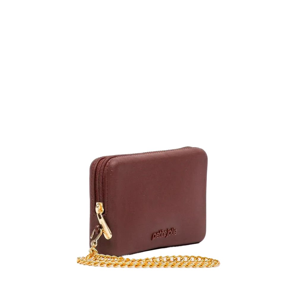Carteira Feminina Petite Jolie Marrom C/ Corrente Marrom 2