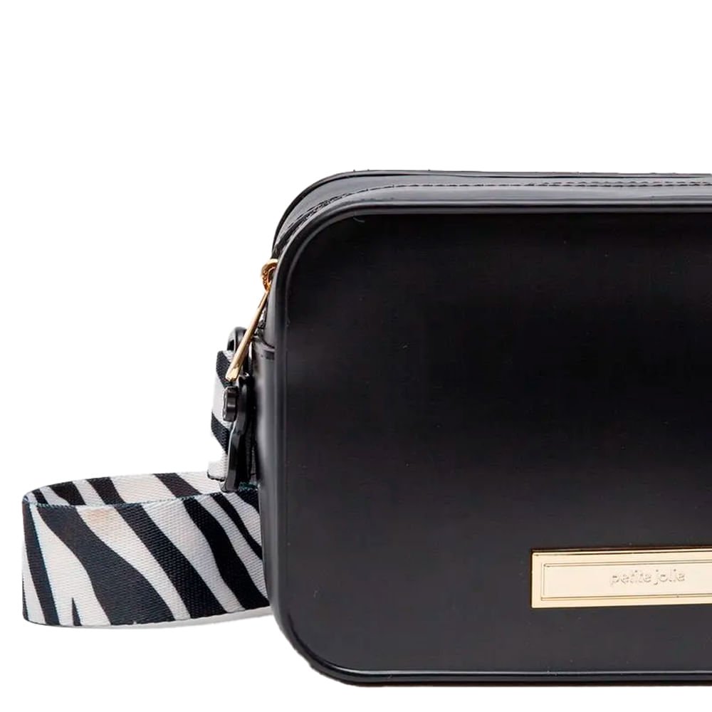 Bolsa Feminina Petite Jolie Tiracolo Pequena Zebrada Preto Preto 3
