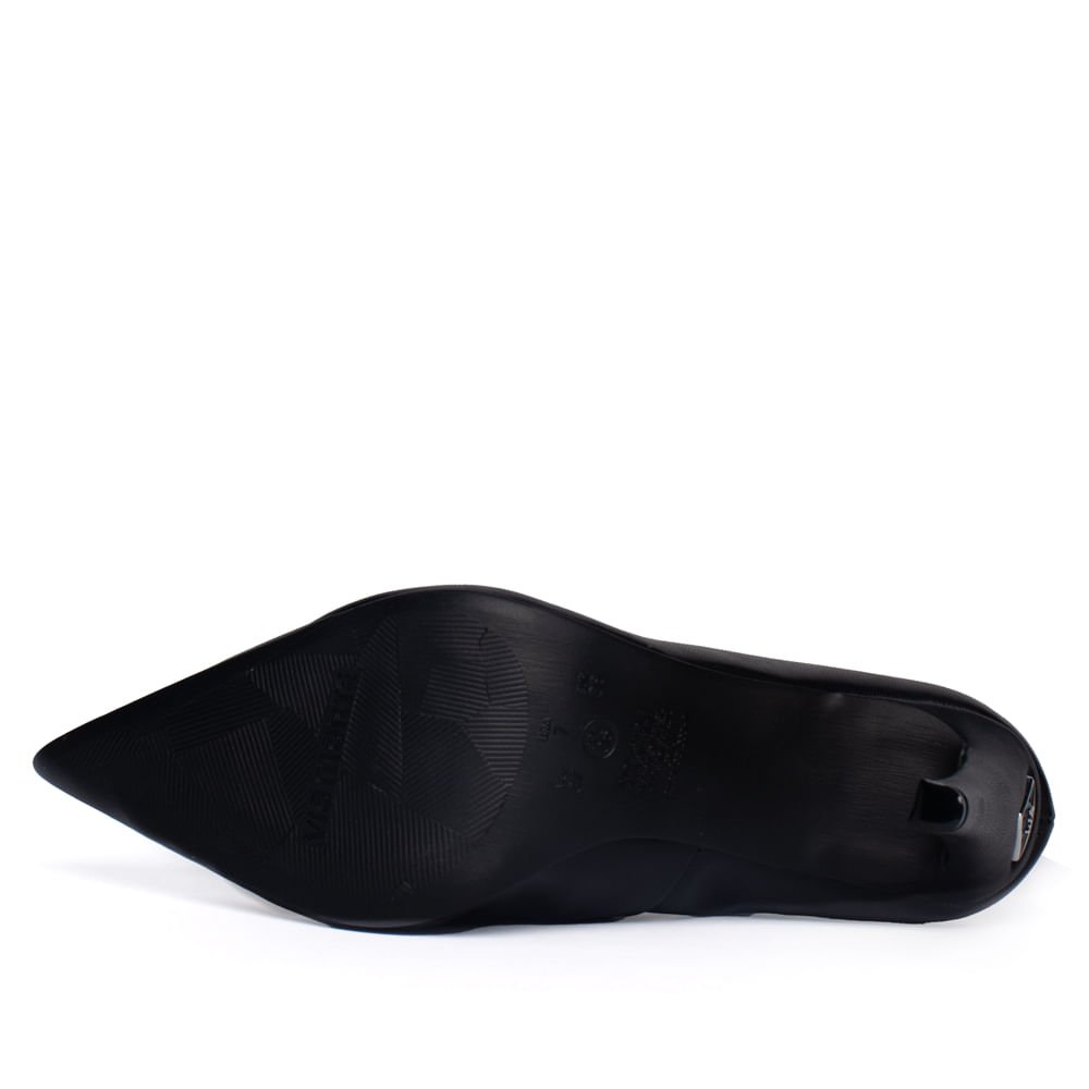 Scarpin Feminino Via Marte Salto Alto Bico Fino Preto Preto 2