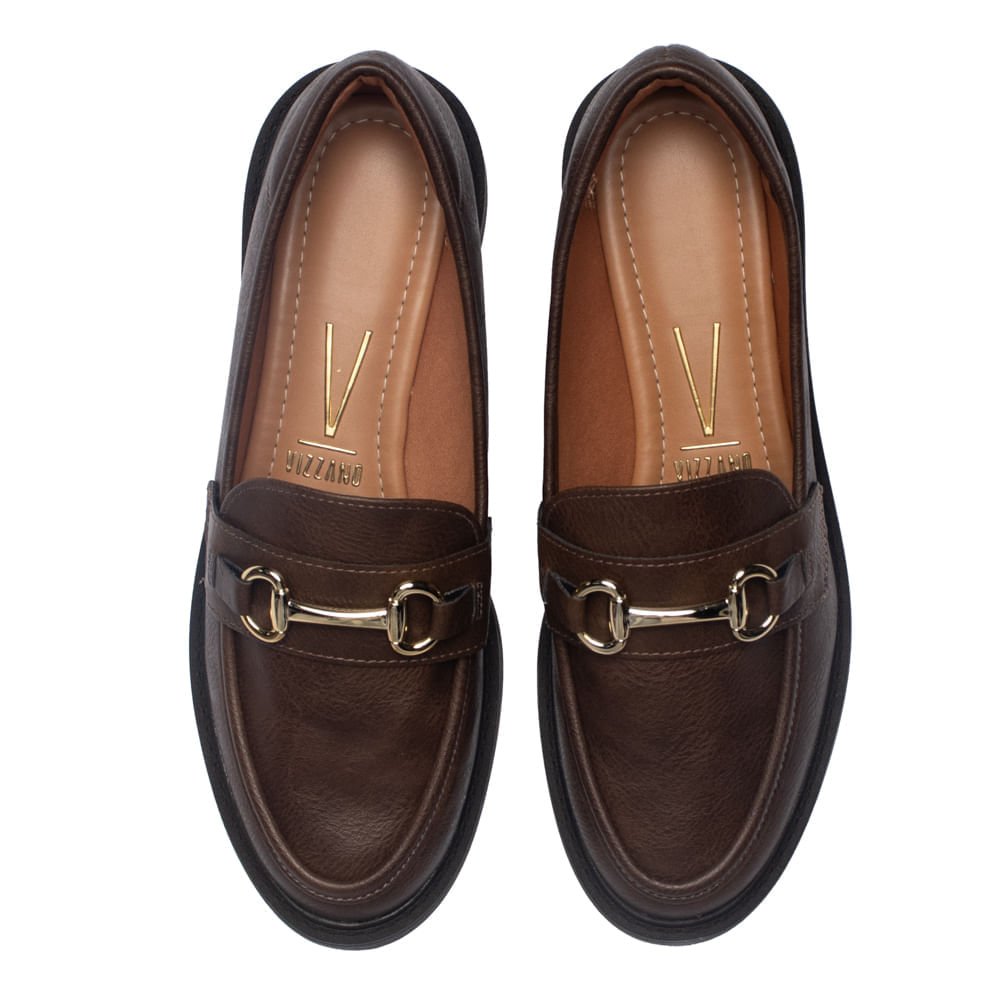 Mocassim Feminino Vizzano Napa Marrom Escuro Marrom Escuro 4