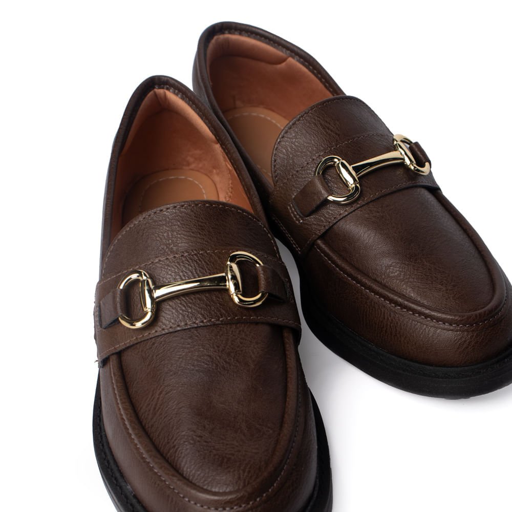 Mocassim Feminino Vizzano Napa Marrom Escuro Marrom Escuro 5