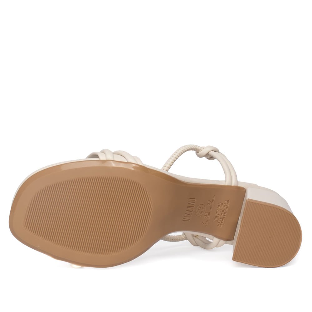 Sandália Feminina Vizzano Pelica Salto Médio Branco Off Off White 2