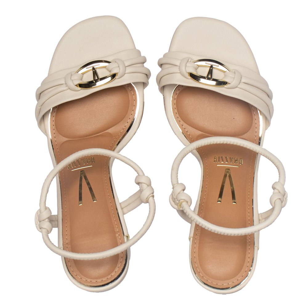 Sandália Feminina Vizzano Pelica Salto Médio Branco Off Off White 4