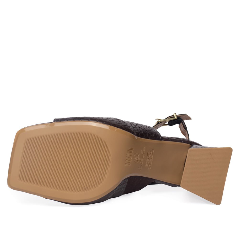 Sandália Feminina Vizzano Napa Croco Dubai Marrom Marrom 2