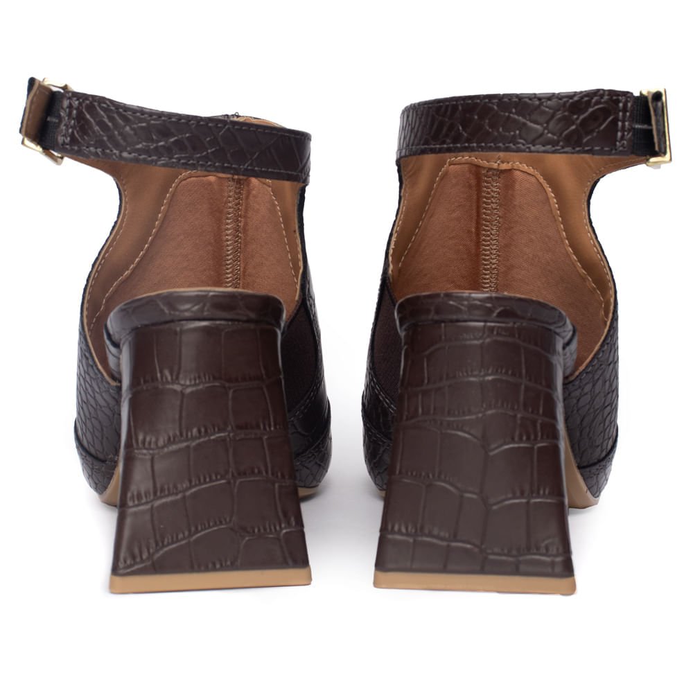 Sandália Feminina Vizzano Napa Croco Dubai Marrom Marrom 3