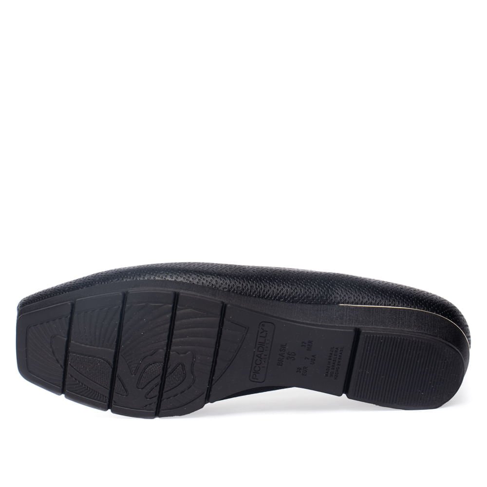 Sapato Feminino Piccadilly Napa Texturizado Preto Preto 2