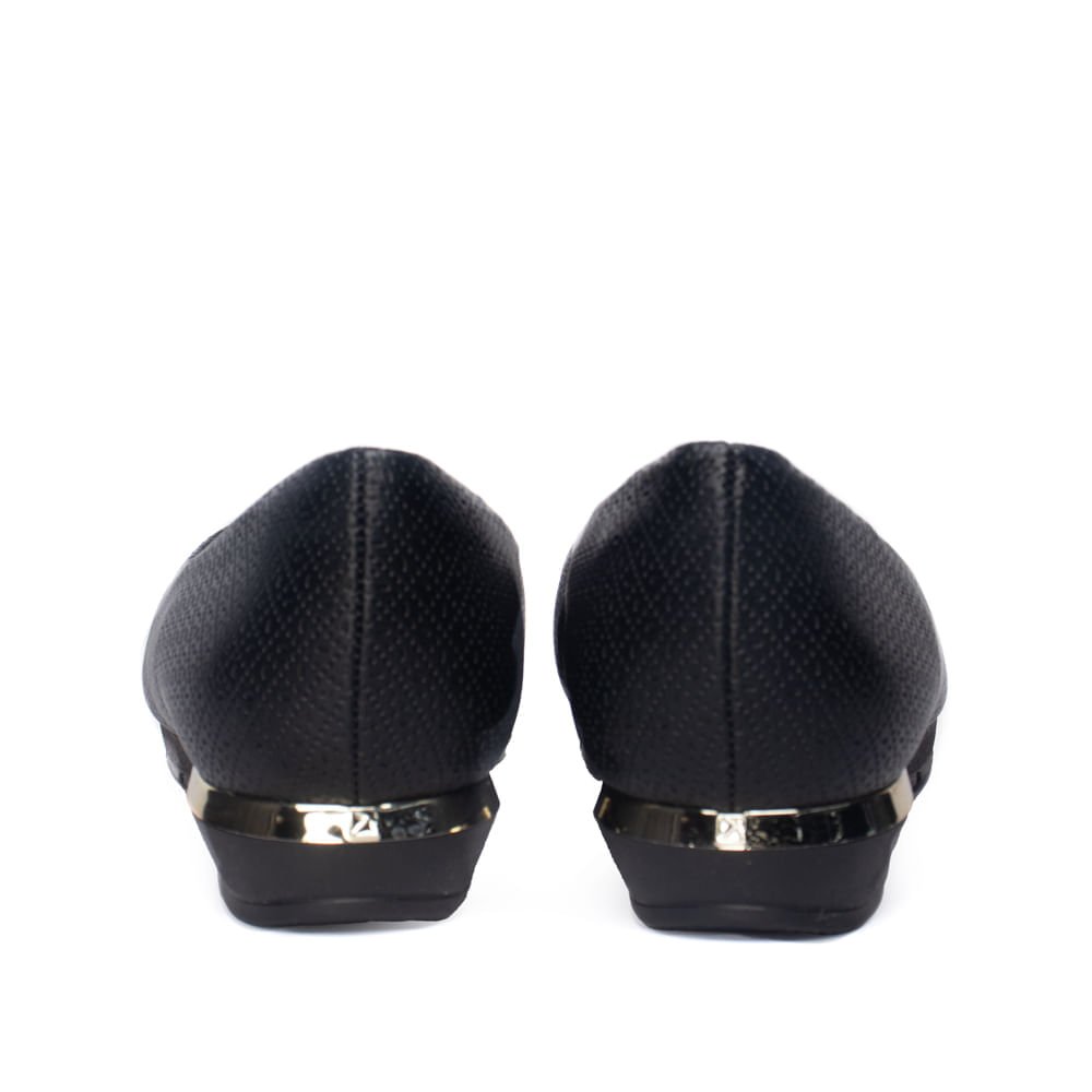 Sapato Feminino Piccadilly Napa Texturizado Preto Preto 3