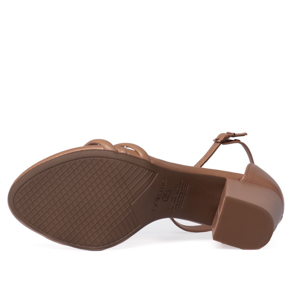 Sandália Feminina Beira Rio Napa Salto Bloco Nude Nude 2