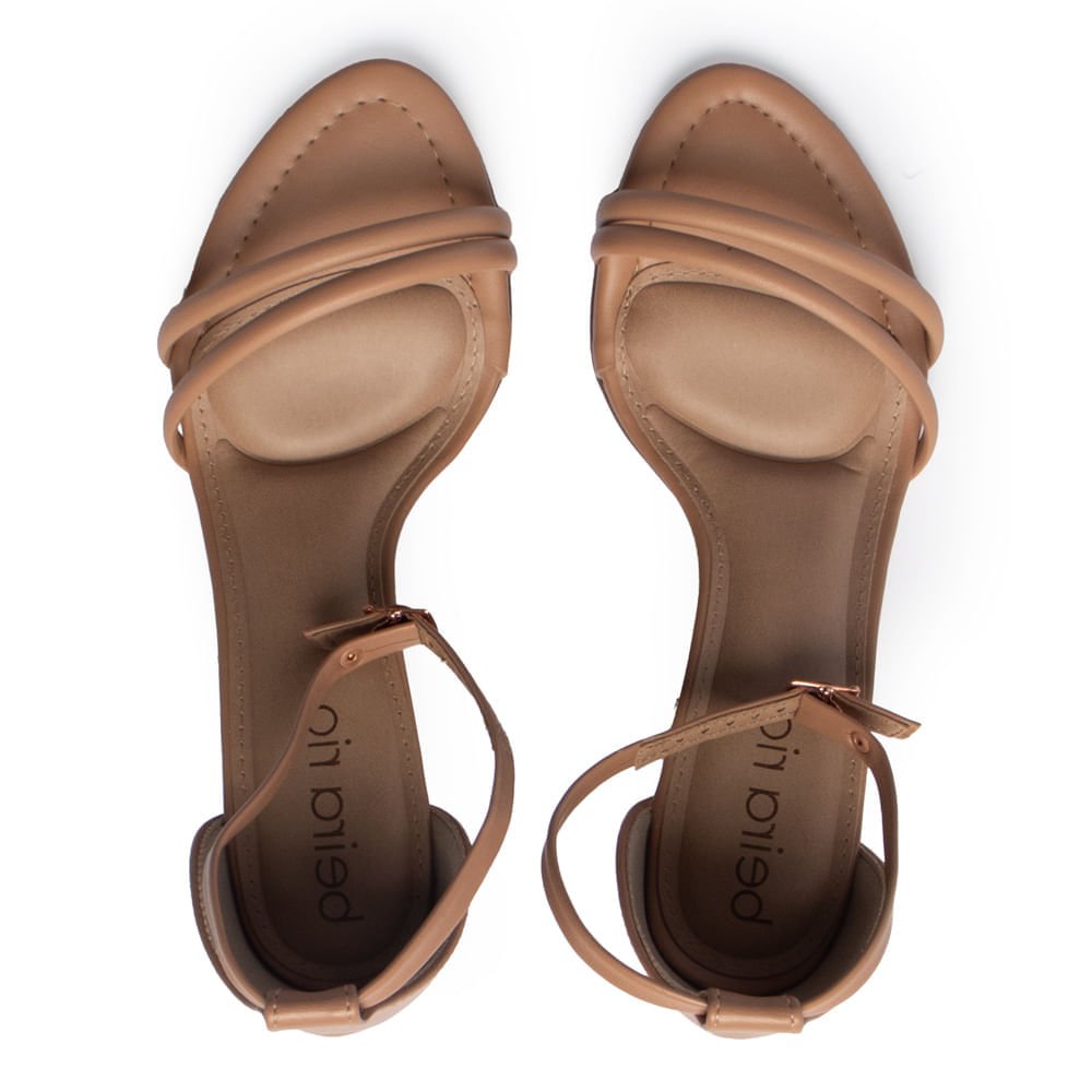 Sandália Feminina Beira Rio Napa Salto Bloco Nude Nude 4